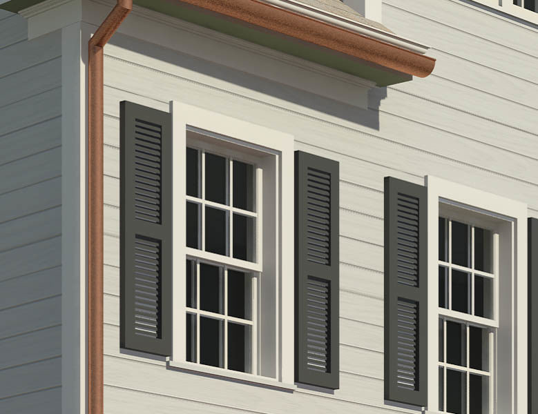 Building rfa shutter louver window