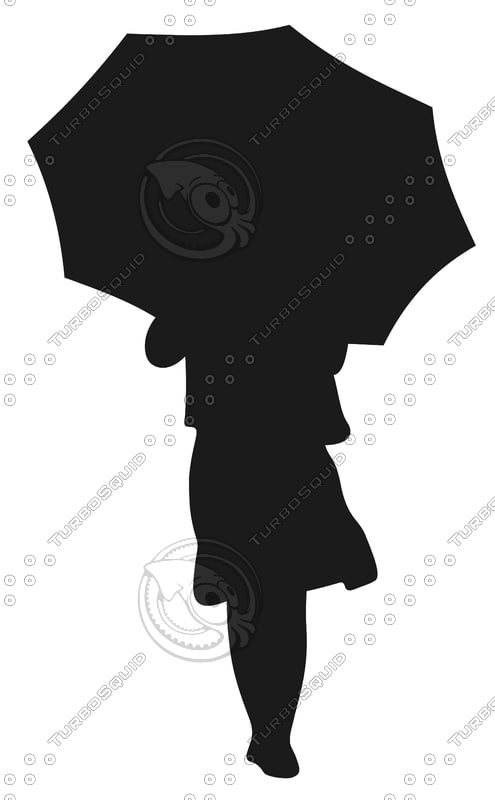 Silhouette woman with umbrella Graphics on Creative Market