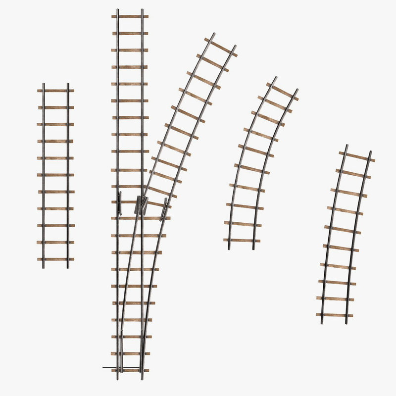 railroad lines track 3d model