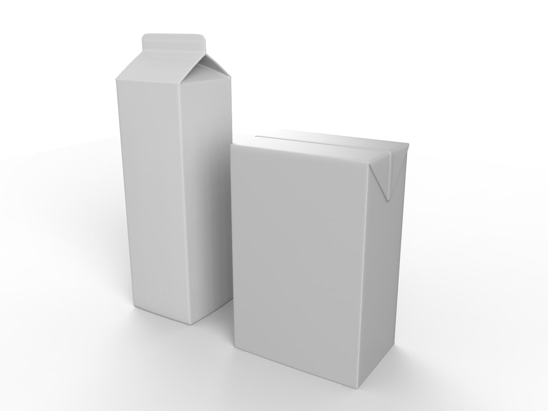 cardboard milk juice obj