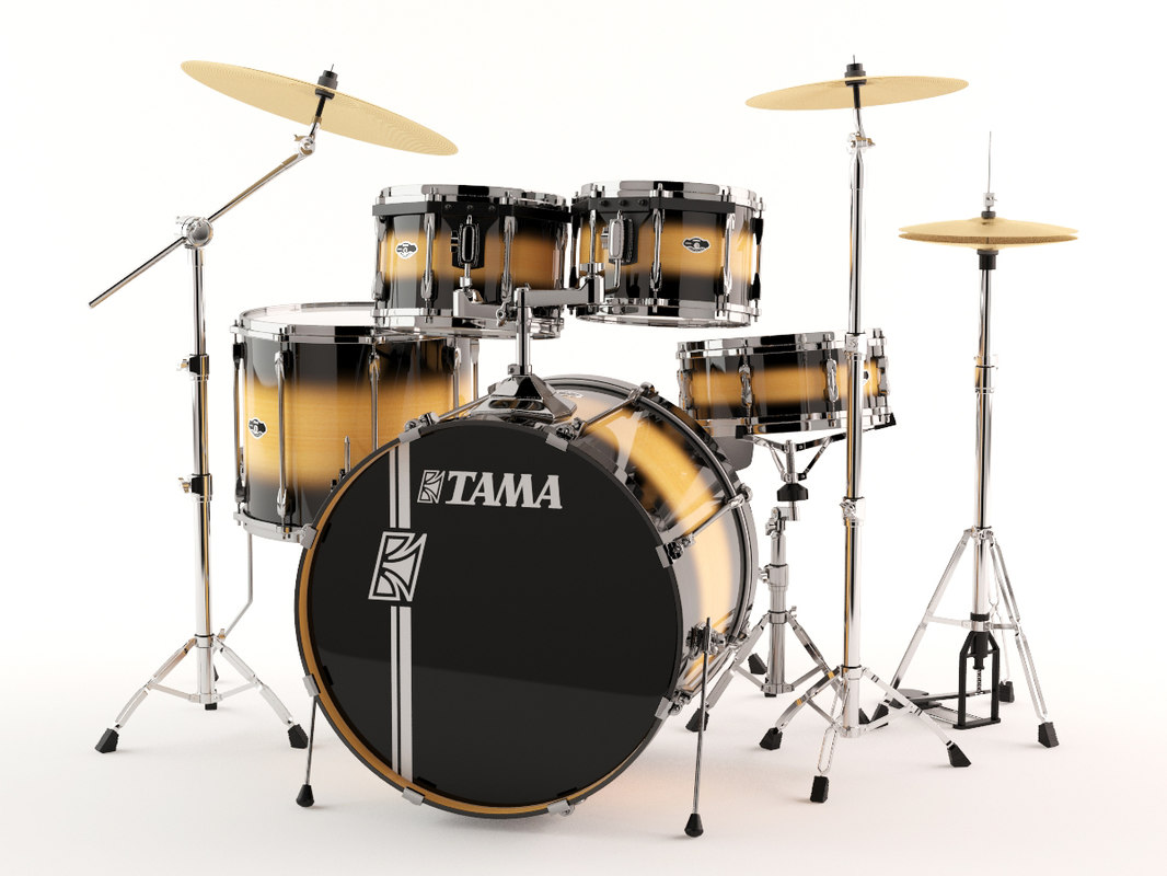 3d model tama superstars acoustic drums