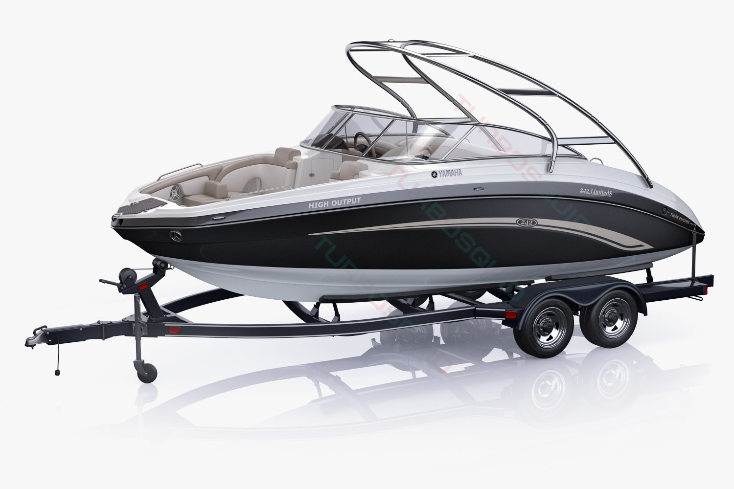 3ds Max Boat Trailer Yamaha 242 3ds Max Boat Trailer Yamaha 242