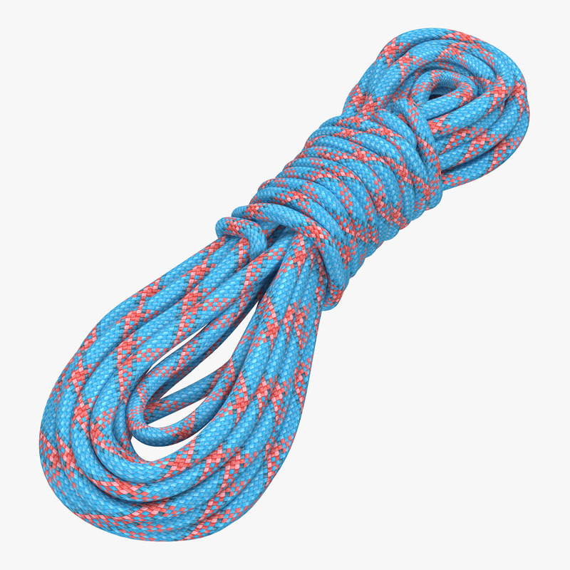 rock climbing rope blue 3d model