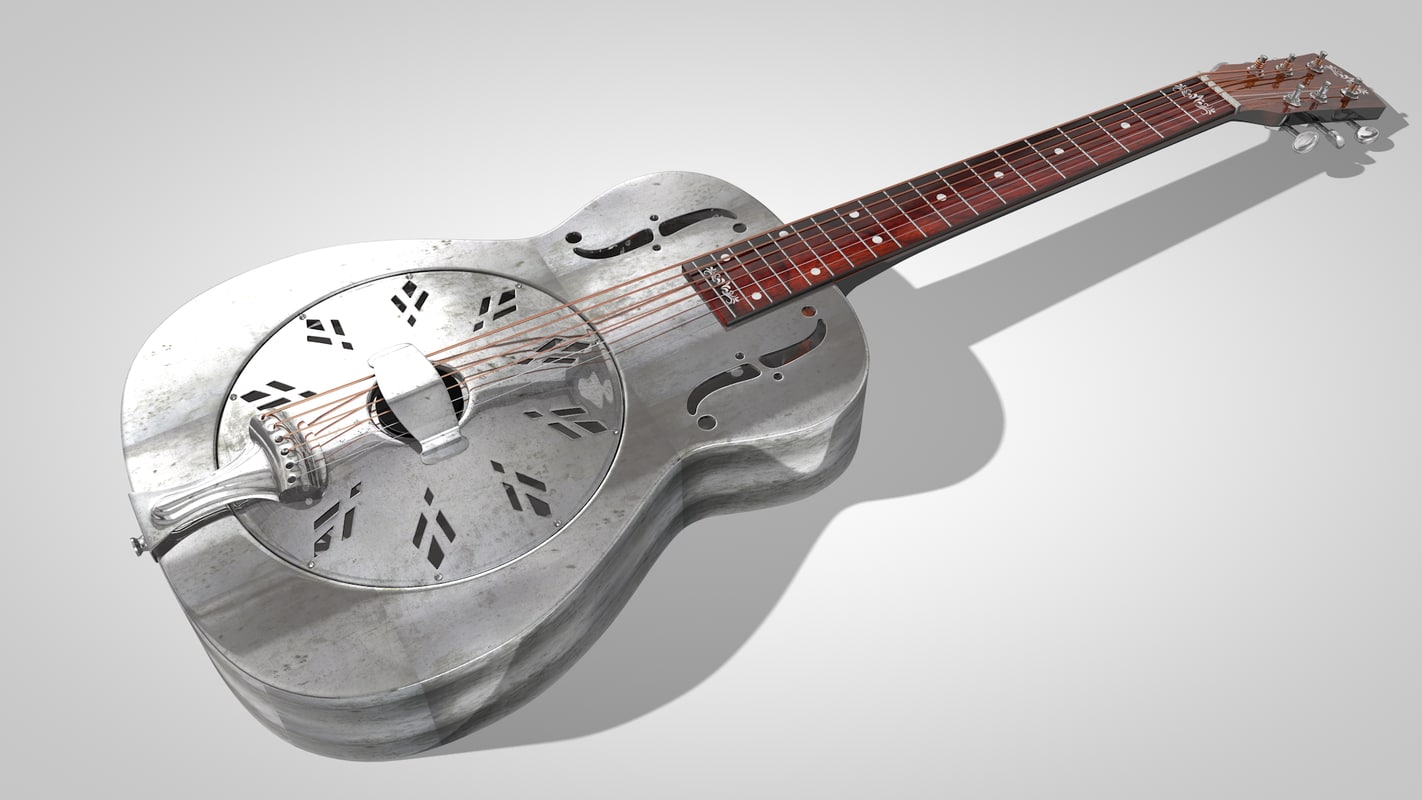 realistic steel guitar obj