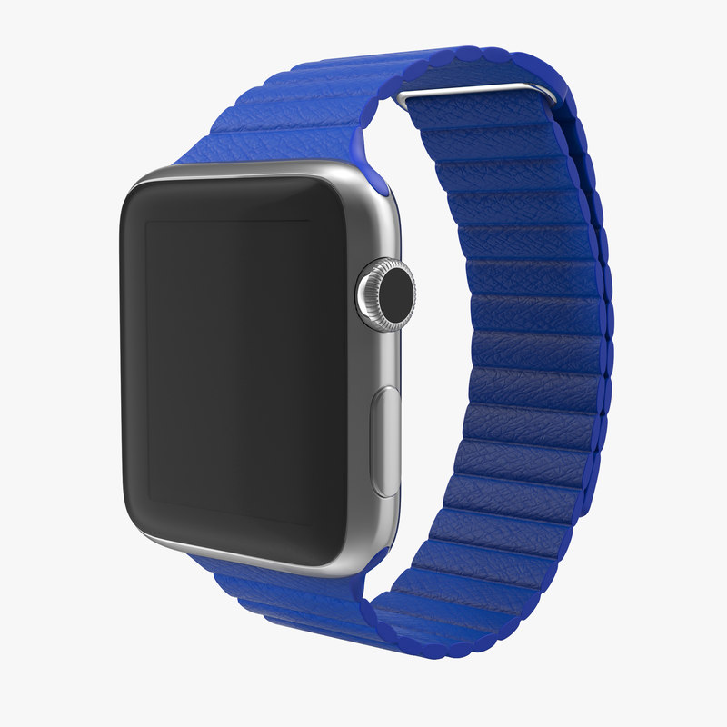3d model of Apple Watch Blue Leather Magnetic Closure by 3d_molier International
