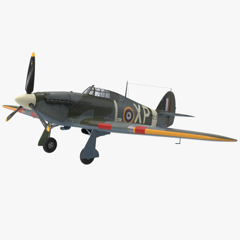 Hawker Hurricane WWII Fighter Rigged by 3d_molier International