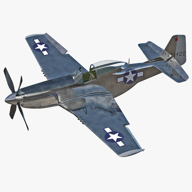 3d model of Aircraft North American P-51 Rigged by 3d_molier International