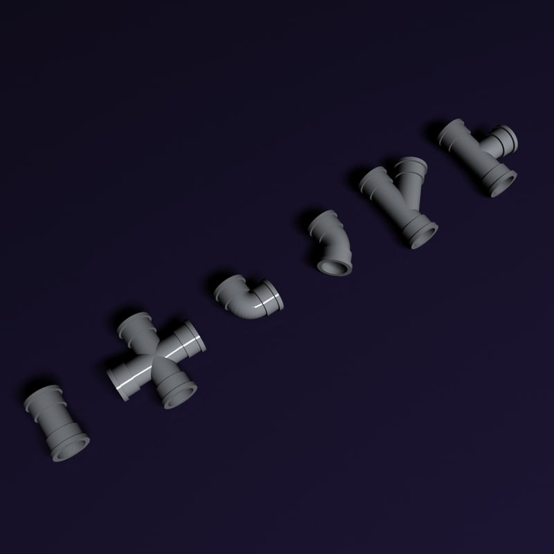 3d model pvc pipes