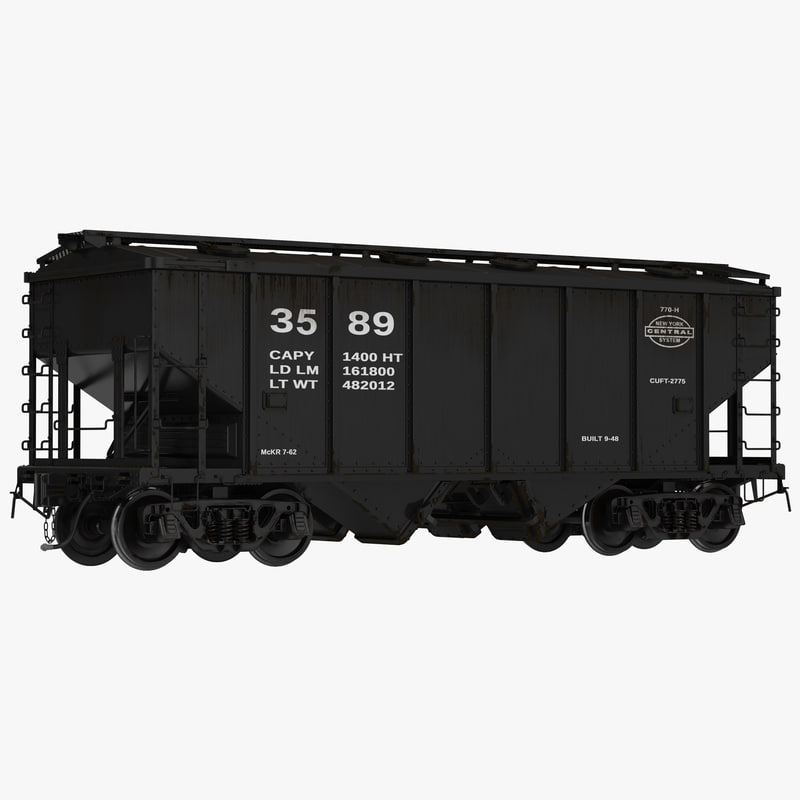 3d covered hopper car