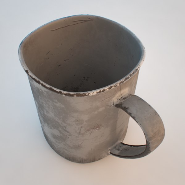 3d model painted metal old rusty