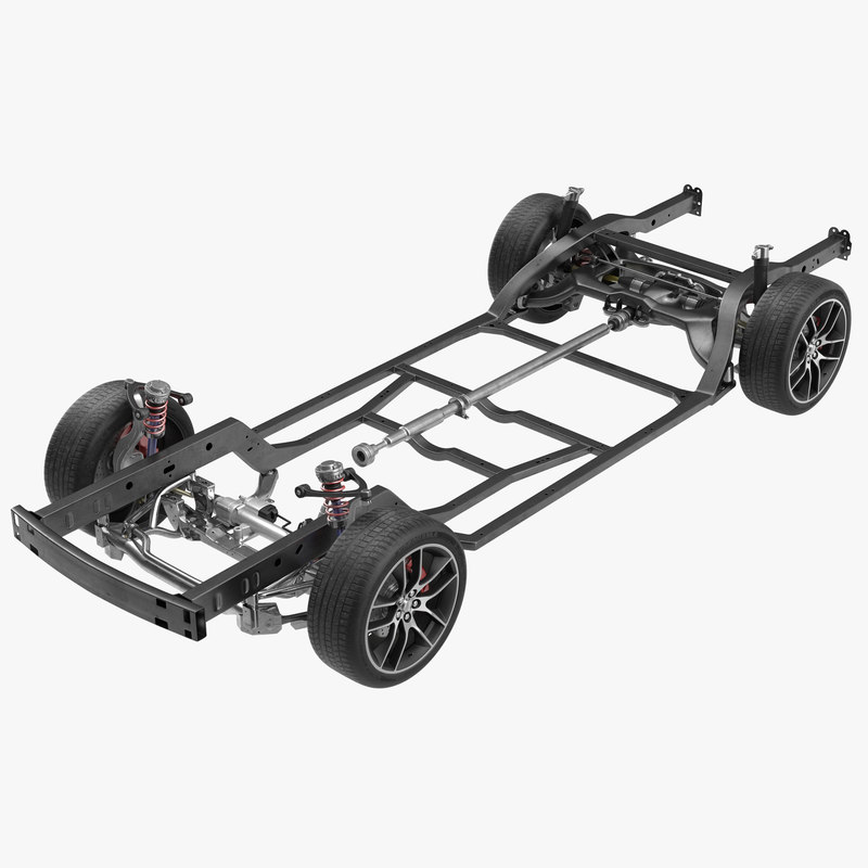 3d sedan chassis drivetrain model