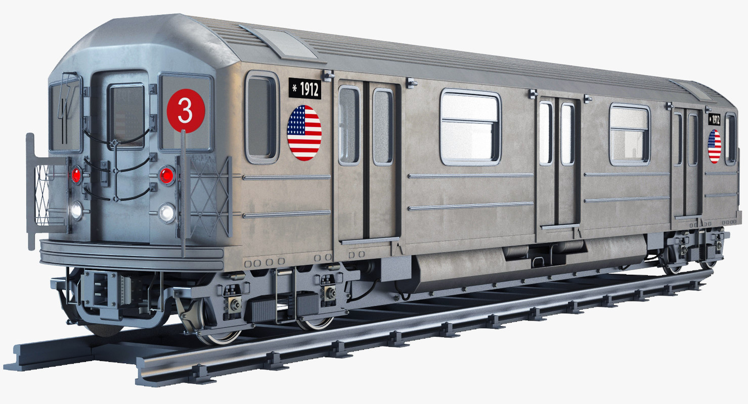 3d model of new york r62 subway train