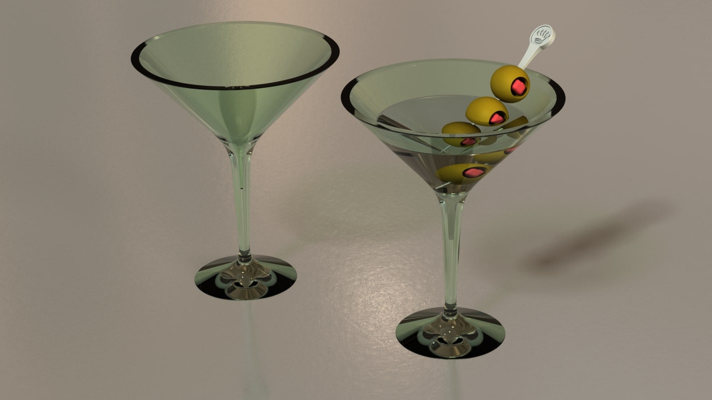 free obj mode martini glass olives