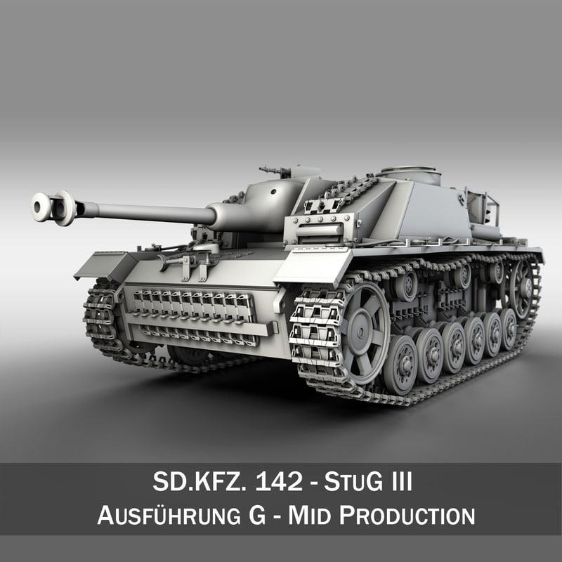 3d model of iii stug panzer tank