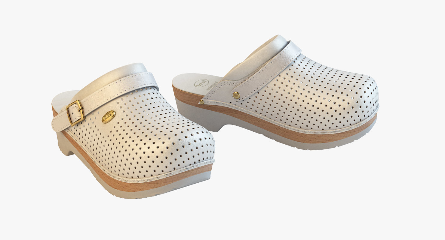 scholl comfort clogs white max
