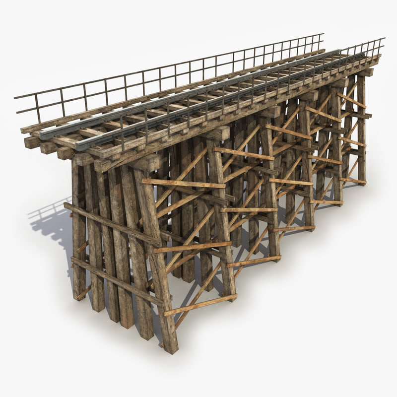 3d model 2 railway bridge