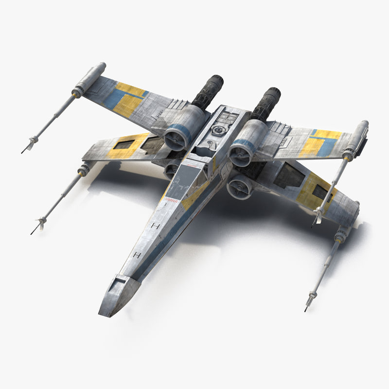 3d model of Star Wars X-Wing Starfighter Rigged Blue by 3d_molier International