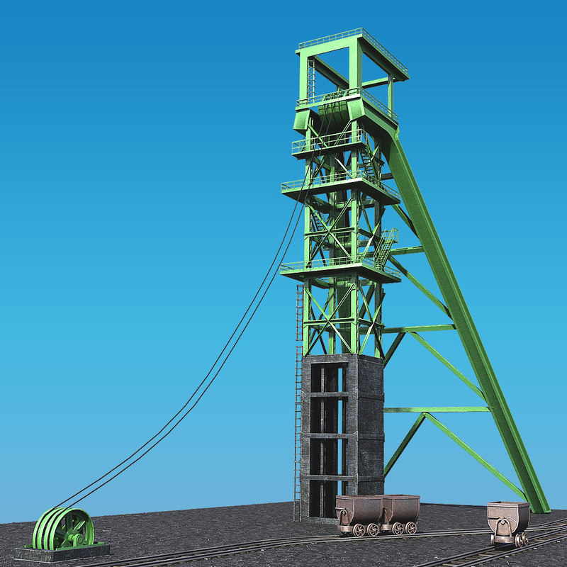 mining headframe 3d model