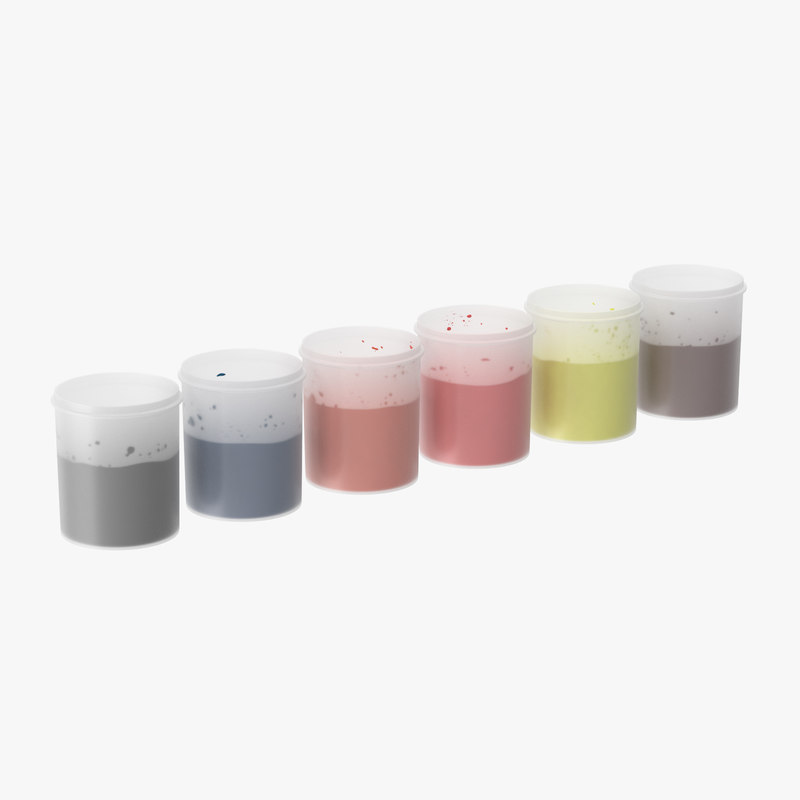 3d model paint plastic cups