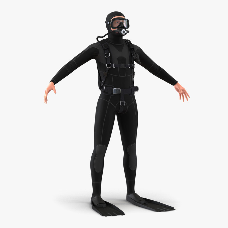 3d diver realistic model