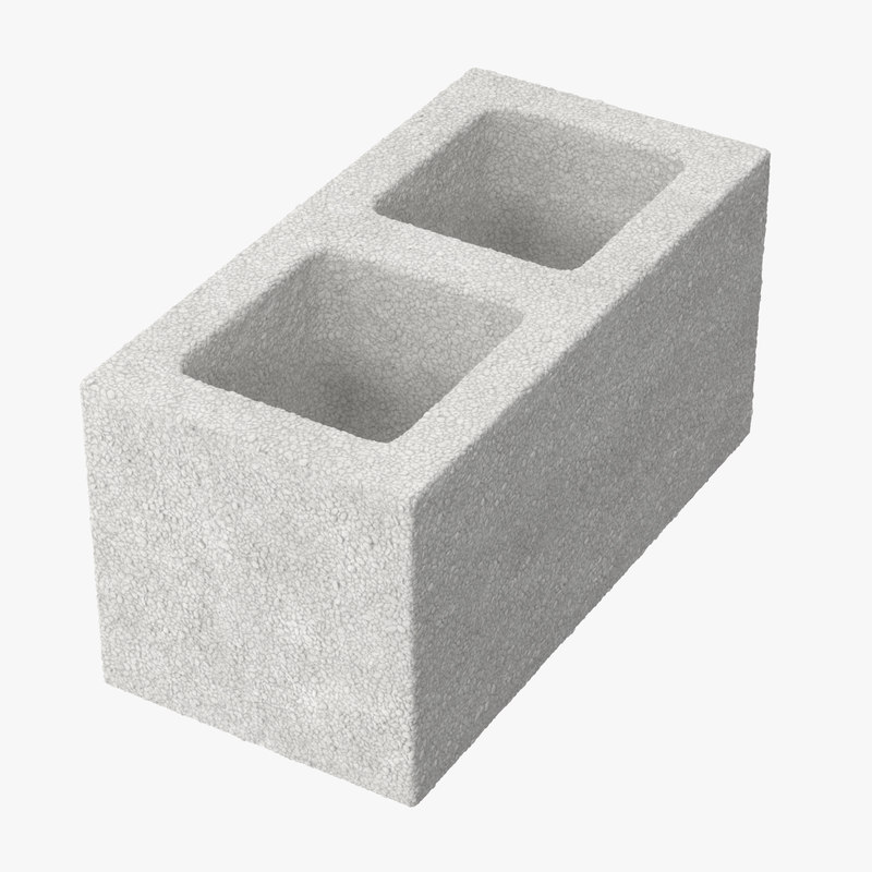 cinder block 02 3d model