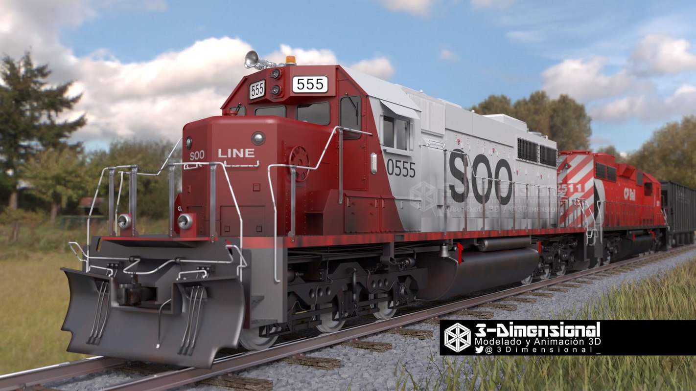 emd sd40 2 3d model