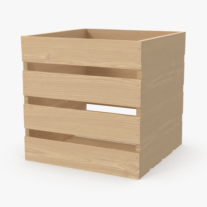 square wooden crate 3d model