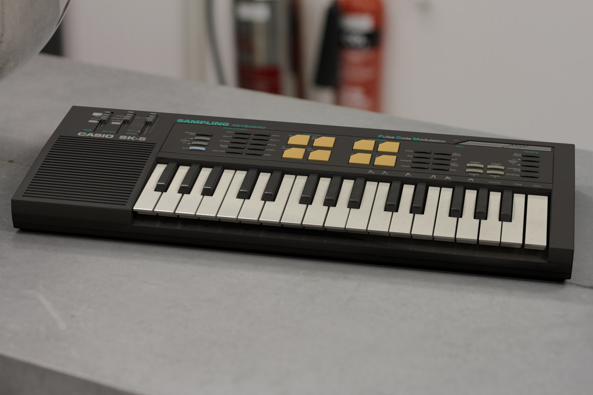 3d casio sk 5 sampling keyboard model