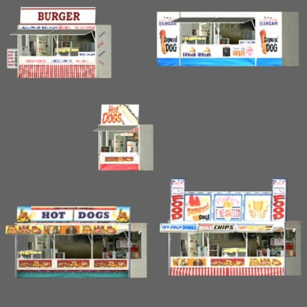 fast food shops 3d max - Fast Food Shops by NesAn Studio