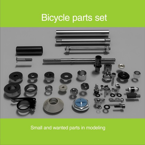 max parts modeling: set-1 nuts bolts - Parts for modeling: set-1 by Zigzain