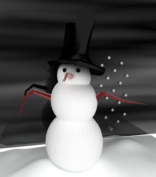 3d model snow man scene - Snow man scene by Reubben