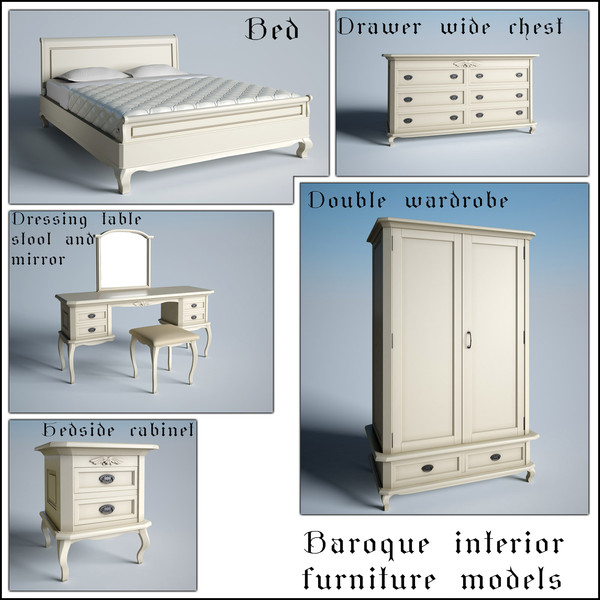 baroque bedroom furniture bed max - Baroque bedroom furniture collection by group3d