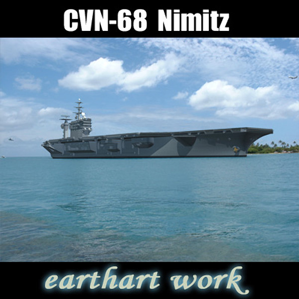 cvn-68 nimitz 3d max - Nimitz & F18E by earth art