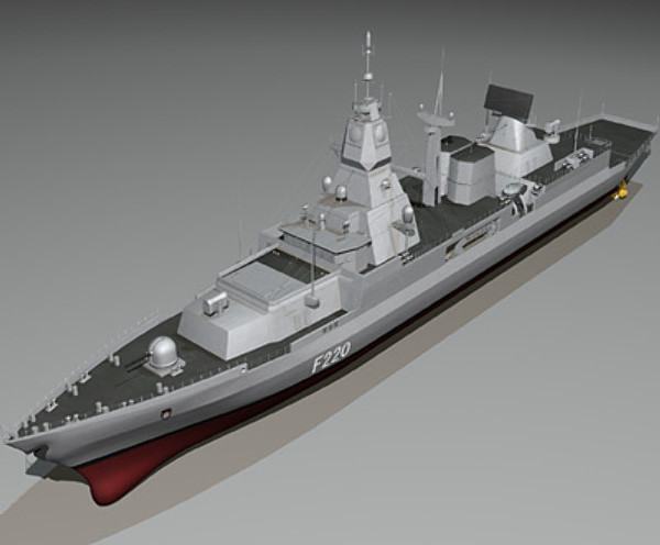 f124 sachsen class frigates 3d model - F-124 Sachsen Class Frigate by earth art