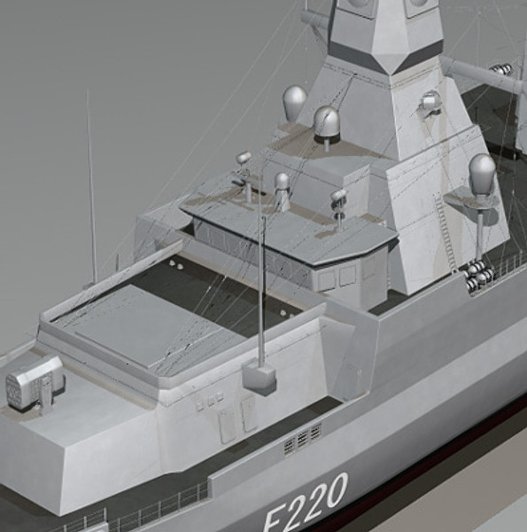 f124 sachsen class frigates 3d model - F-124 Sachsen Class Frigate by earth art