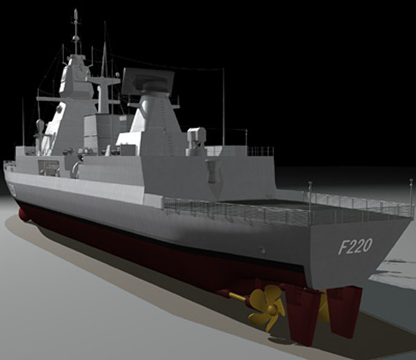 f124 sachsen class frigates 3d model - F-124 Sachsen Class Frigate by earth art