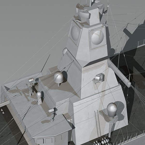 f124 sachsen class frigates 3d model - F-124 Sachsen Class Frigate by earth art