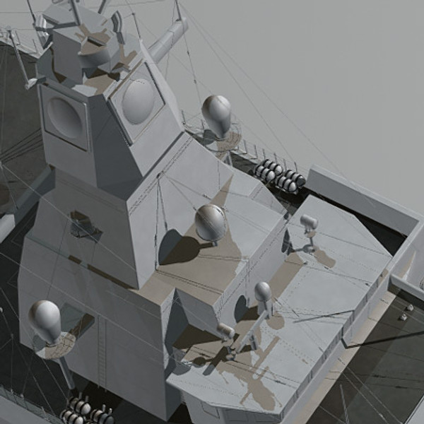 f124 sachsen class frigates 3d model - F-124 Sachsen Class Frigate by earth art