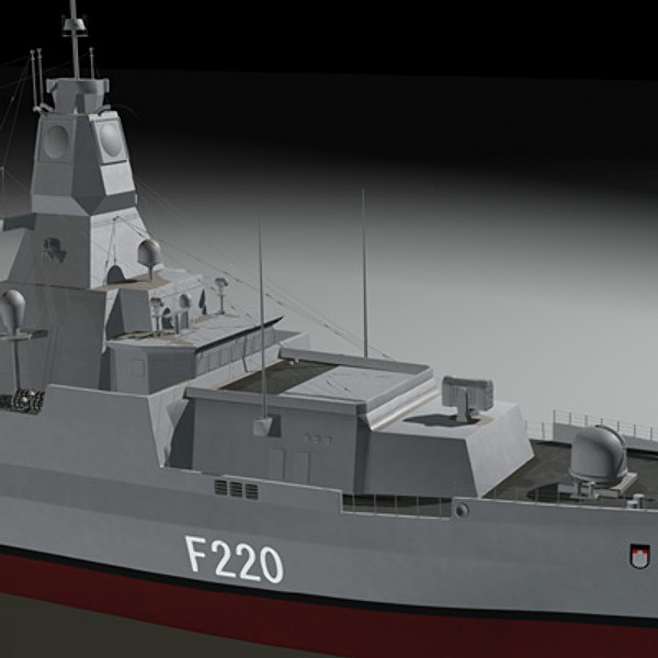f124 sachsen class frigates 3d model - F-124 Sachsen Class Frigate by earth art
