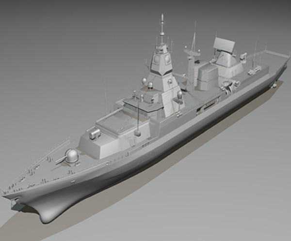 f124 sachsen class frigates 3d model - F-124 Sachsen Class Frigate by earth art
