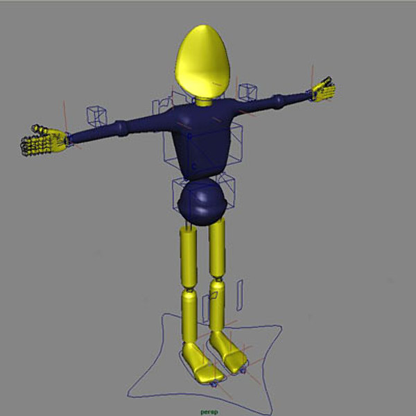 3d rig cartoon character model - with full rig.mb by coolire