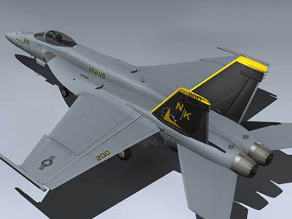 f a-18e super hornet 3d model - F/A-18E Super Hornet (VFA-115) by Mesh Factory