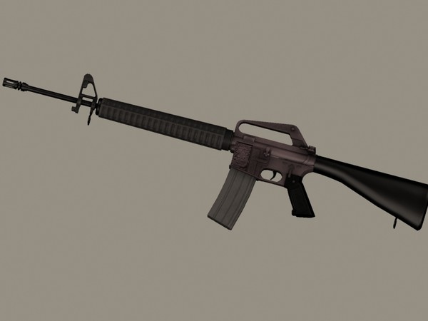 3d m16 gun - M16.max by yama25m