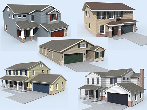 3d house set - house set 2 by monkeyodoom
