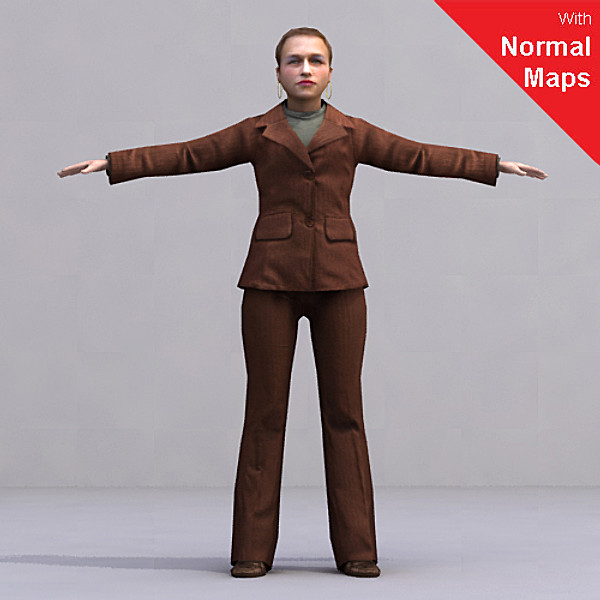 3d axyz rigged characters - BWom0013-FBX by axyzdesign