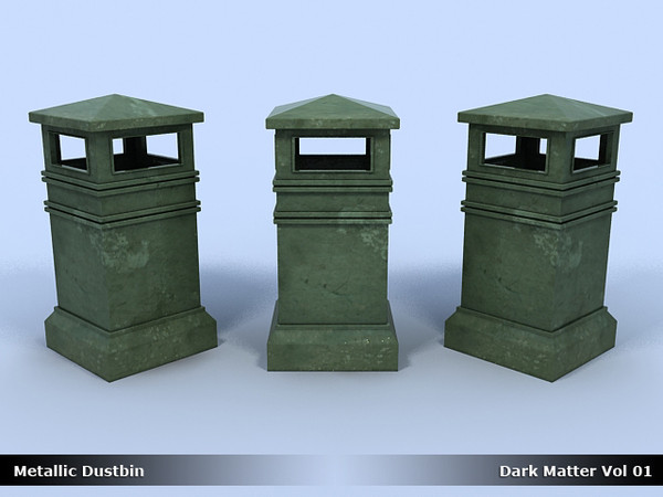 free 3ds model metallic dustbin - dark - Metallic Dustbin - Dark Vol 01 by Kostas Yiatilis Macfarlane