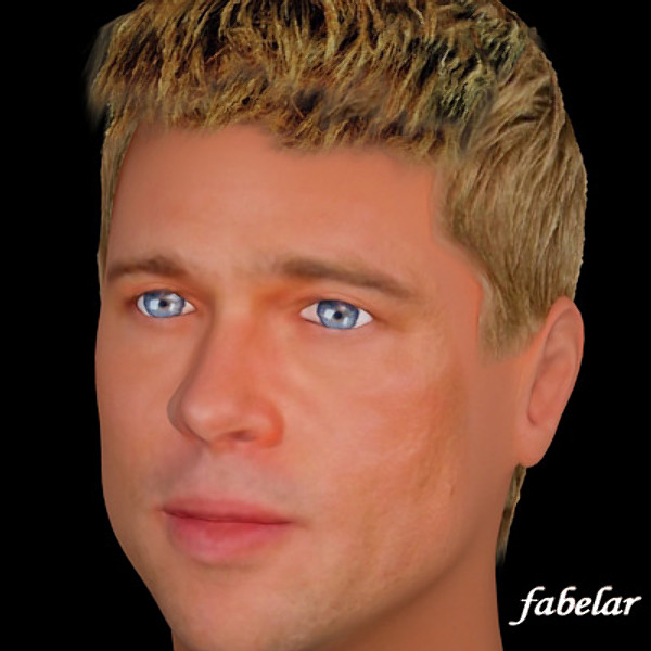 3d brad pitt hair model - Brad Pitt hair by fabelar