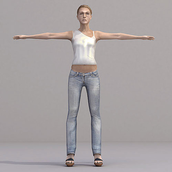 3d model of axyz characters rigged human - CWom0019-Tp by axyzdesign