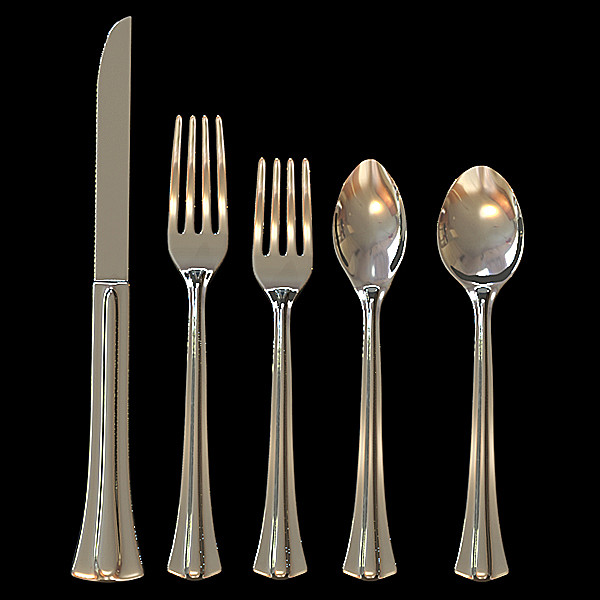 silverware silver 3d model - Silverware (5 pc.) by Hystoria