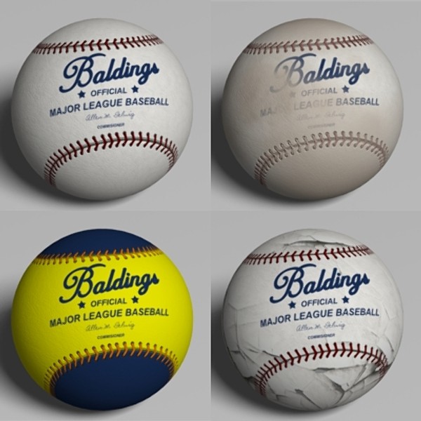 3ds 4 baseballs ball polygons - 4 Low Polygon Baseballs by tronitecgamestudios